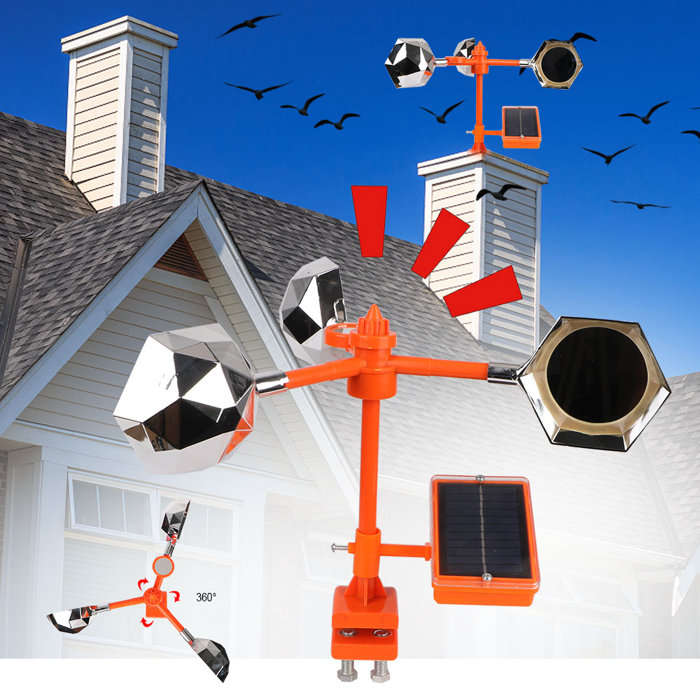 Solar Bird Scarer - Солнечный светоотражающий отпугиватель птиц, голосовой отпугиватель