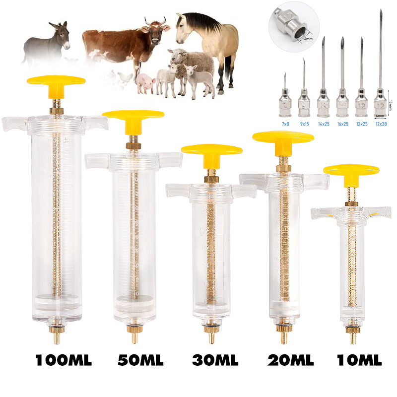 Veterinary Syringe Gun - 10/20/30/50/100 мл регулируемый шприц для дози,